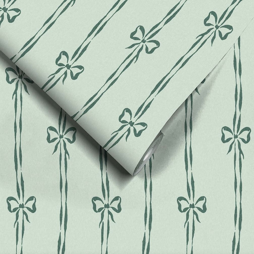 Woodchip & Magnolia Bow Peep Pistachio Wallpaper