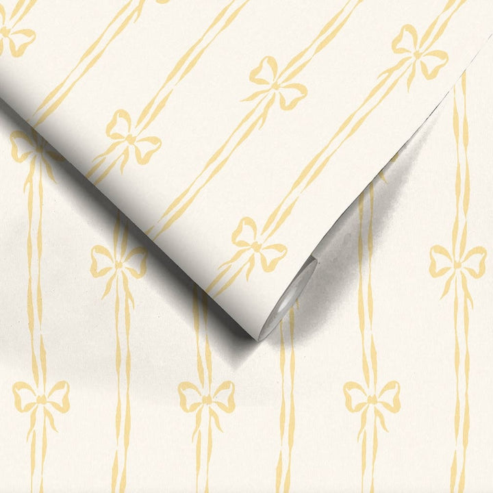 Woodchip & Magnolia Bow Peep Buttercup Wallpaper