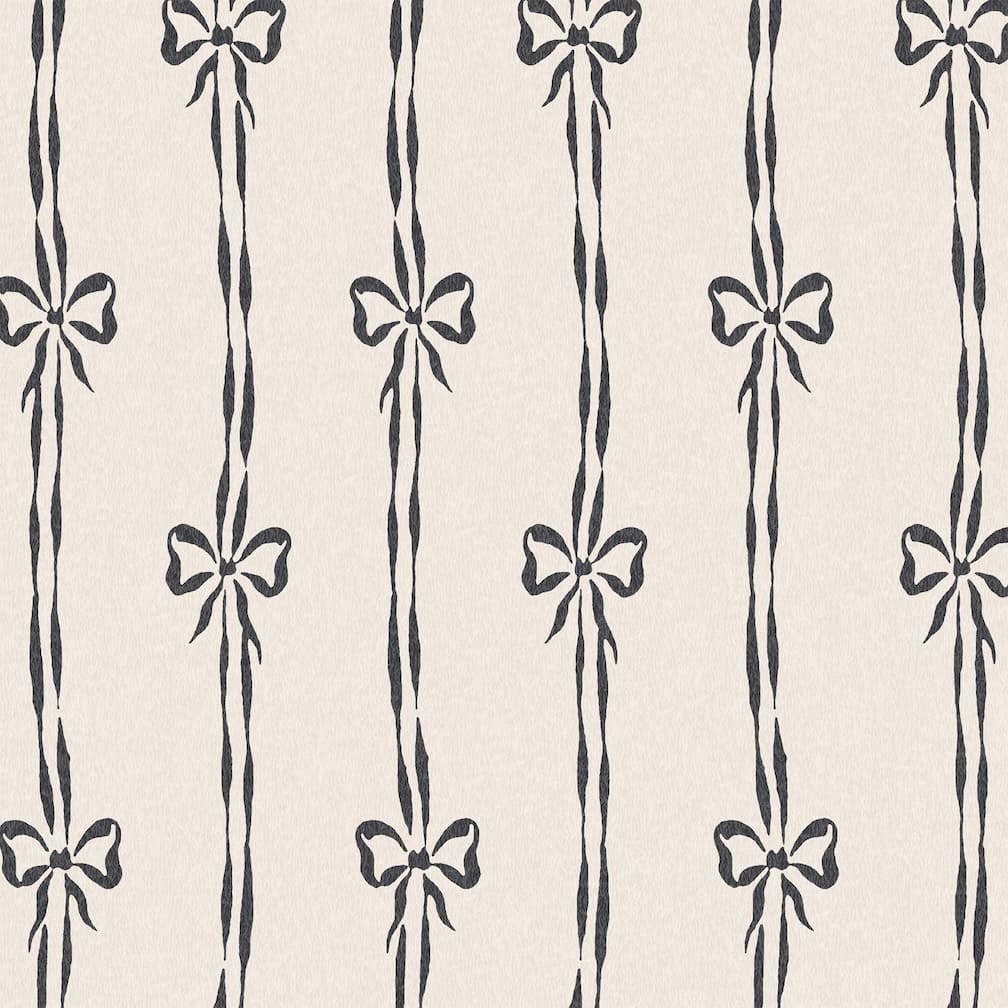 Woodchip & Magnolia Bow Peep Charcoal Wallpaper