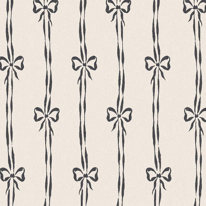 Woodchip & Magnolia Bow Peep Charcoal Wallpaper