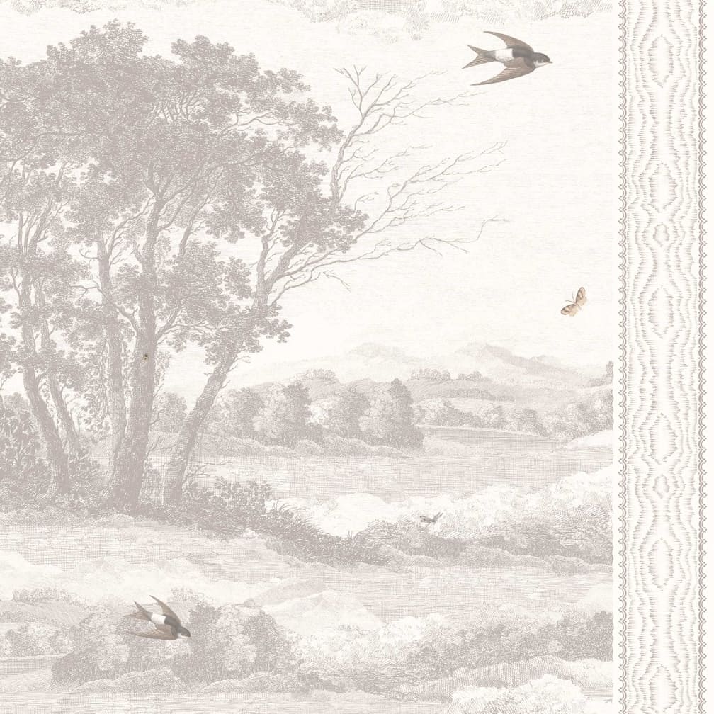 Woodchip & Magnolia Zephyr Taupe Stripe Wallpaper