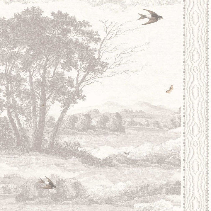 Woodchip & Magnolia Zephyr Taupe Stripe Wallpaper