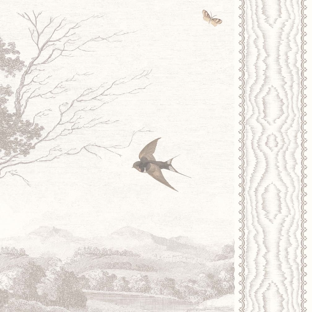 Woodchip & Magnolia Zephyr Taupe Stripe Wallpaper