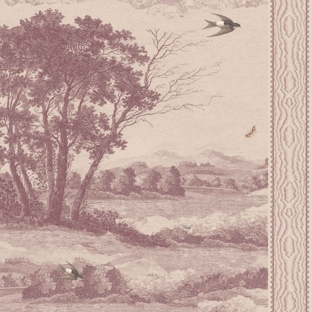 Woodchip & Magnolia Zephyr Mulberry Stripe Wallpaper