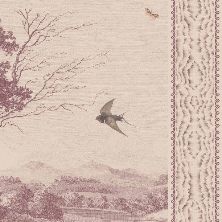 Woodchip & Magnolia Zephyr Mulberry Stripe Wallpaper