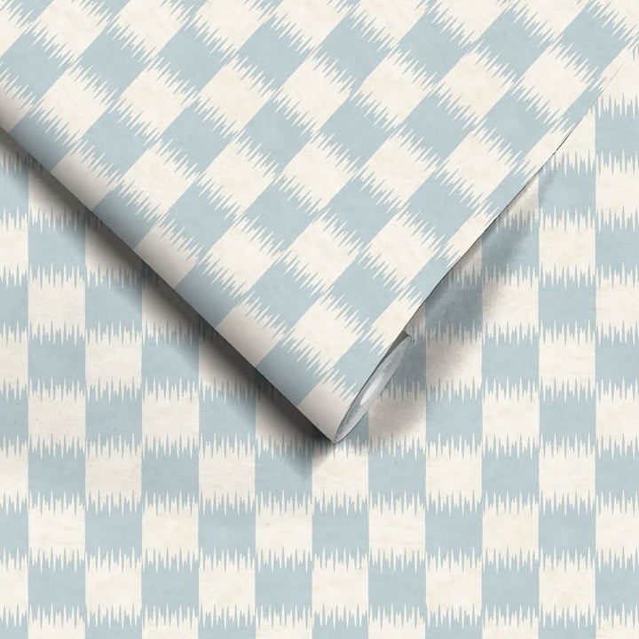 Woodchip & Magnolia Checkmate Powder Blue Wallpaper
