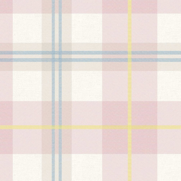 Woodchip & Magnolia Tartanowski Taffy Pink Wallpaper