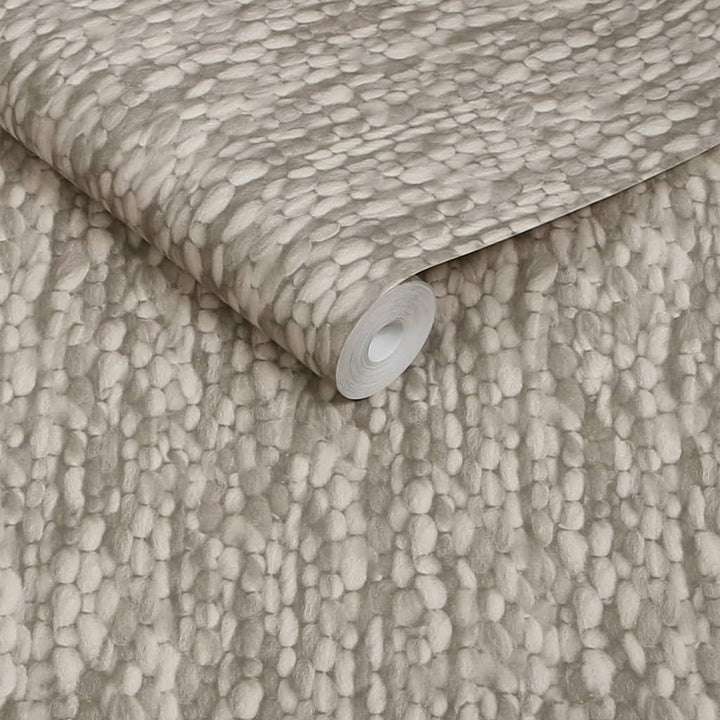 Abigail Ahern Heirloom Knit Greige Wallpaper - 140083