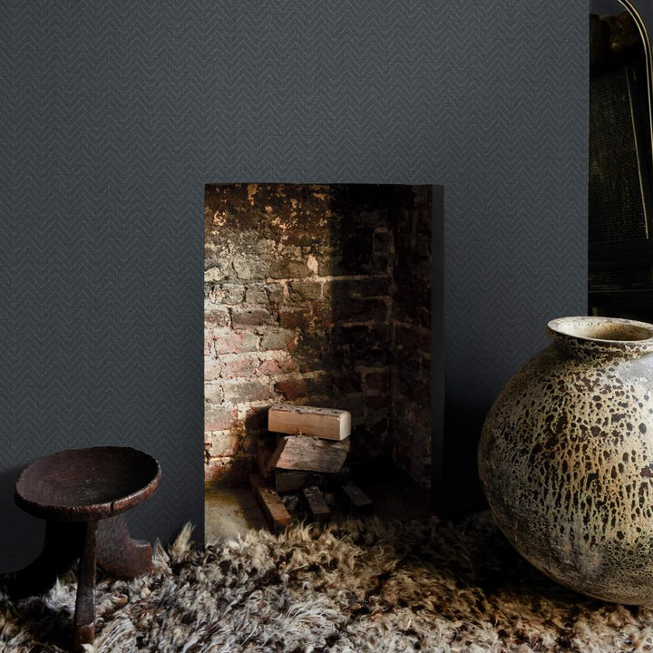 Abigail Ahern Herringbone Weave Dusk Wallpaper - 140090