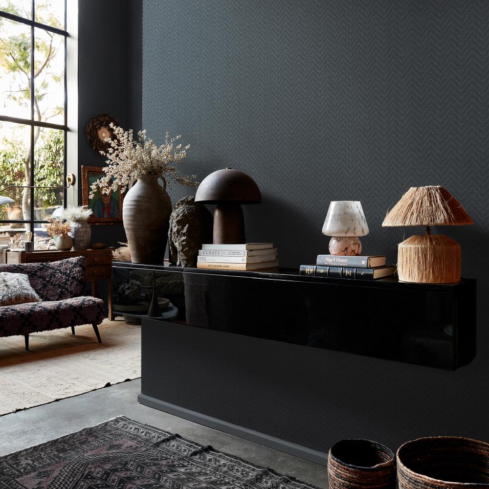 Abigail Ahern Herringbone Weave Dusk Wallpaper - 140090