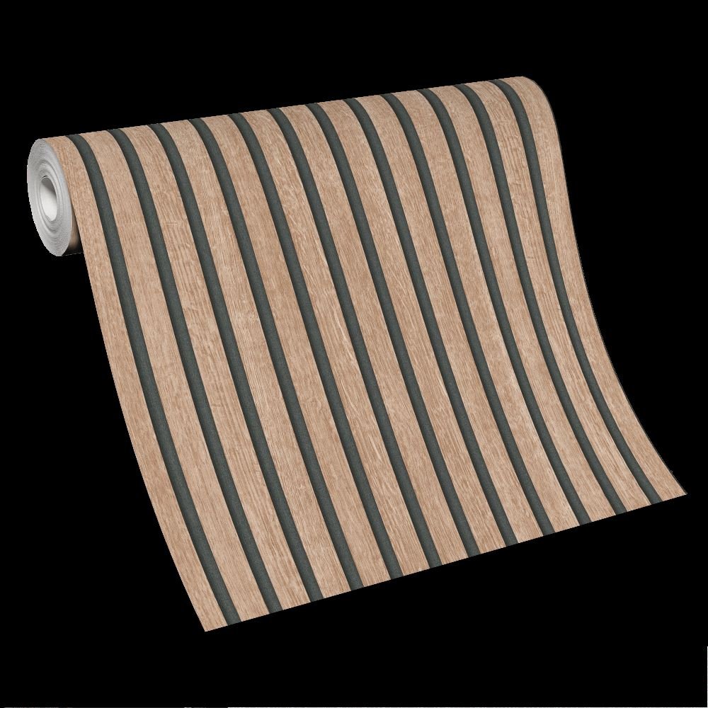 Acoustic Wood Panelling Beige Wallpaper by Erismann - 10400 - 32