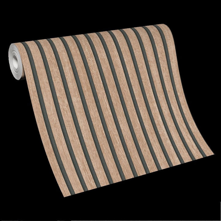 Acoustic Wood Panelling Beige Wallpaper by Erismann - 10400 - 32