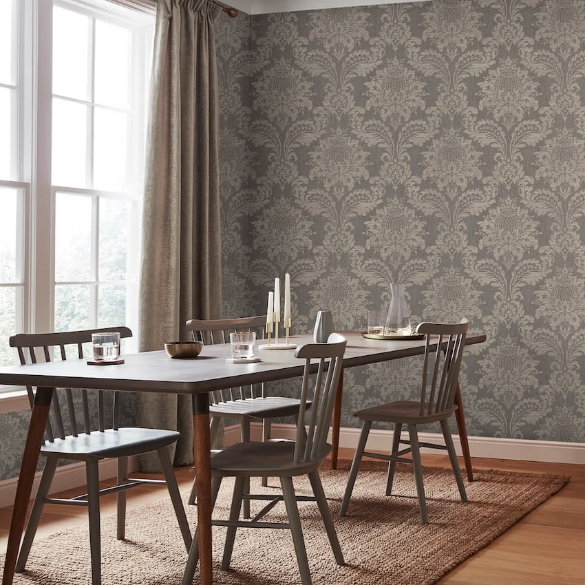 119970-Graham & Brown-Archive Damask Taupe Wallpaper-Decor Warehouse