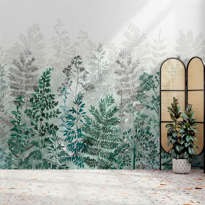  - Art for the Home Leaf Silhouette Emerald Mural - 125927FXST - Decor Warehouse