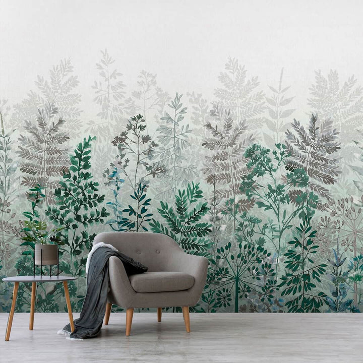  - Art for the Home Leaf Silhouette Emerald Mural - 125927FXST - Decor Warehouse