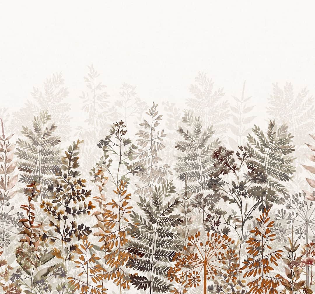  - Art for the Home Leaf Silhouette Rust Mural - 125909FXST - Decor Warehouse