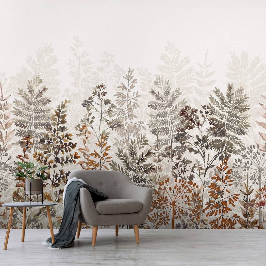  - Art for the Home Leaf Silhouette Rust Mural - 125909FXST - Decor Warehouse