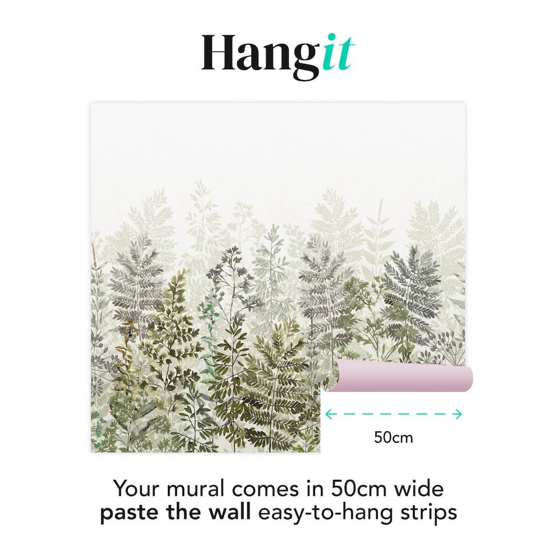  - Art for the Home Leaf Silhouette Sage Mural - 125936FXST - Decor Warehouse