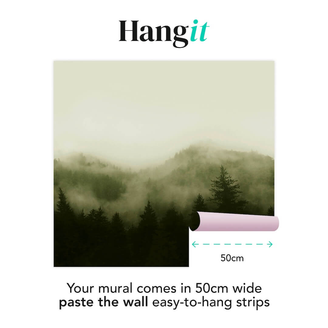  - Art for the Home Misty Landscape Green Mural - 125702FXST - Decor Warehouse