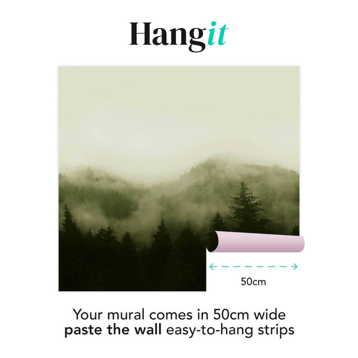  - Art for the Home Misty Landscape Green Mural - 125702FXST - Decor Warehouse
