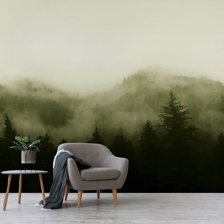  - Art for the Home Misty Landscape Green Mural - 125702FXST - Decor Warehouse