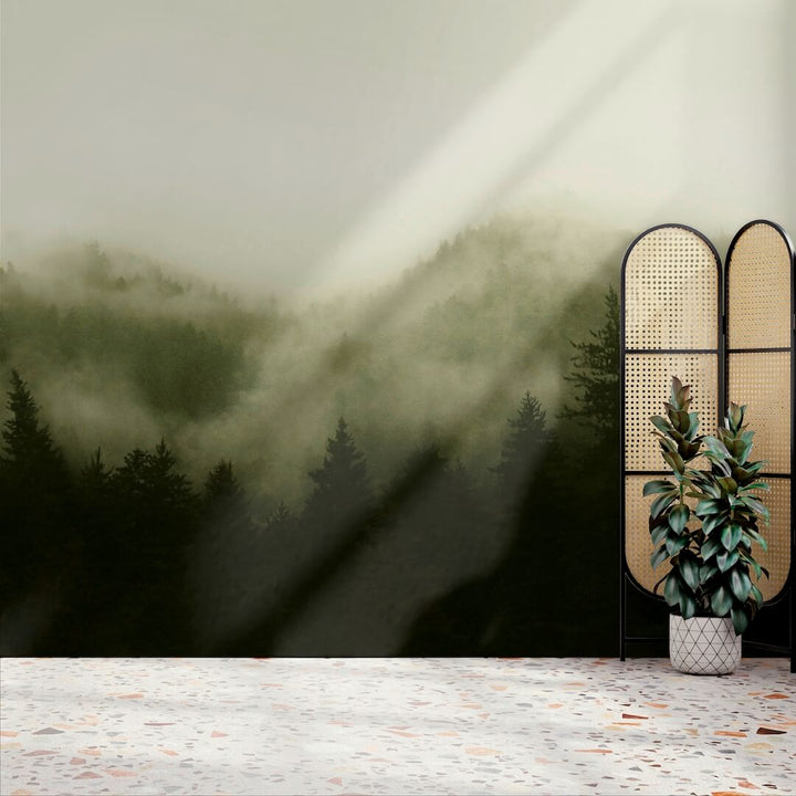  - Art for the Home Misty Landscape Green Mural - 125702FXST - Decor Warehouse