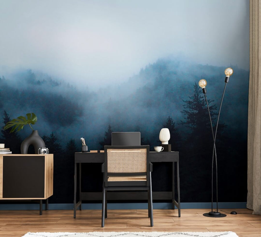  - Art for the Home Misty Landscape Navy Mural - 125729FXST - Decor Warehouse