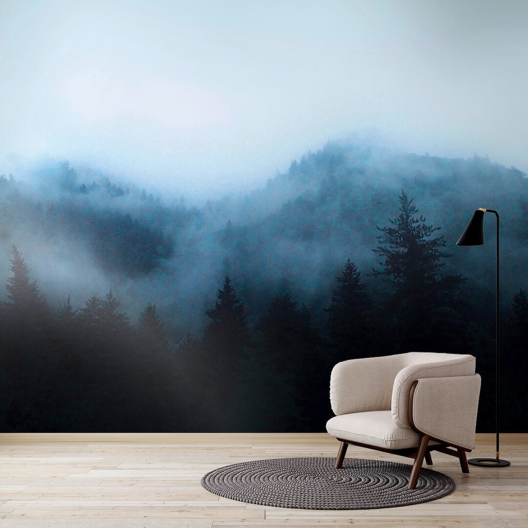  - Art for the Home Misty Landscape Navy Mural - 125729FXST - Decor Warehouse