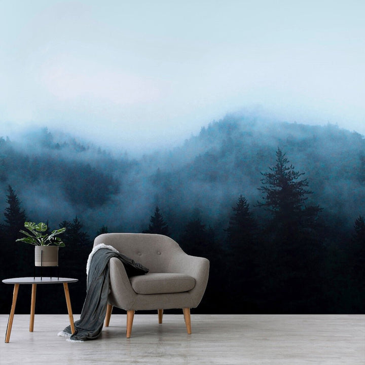  - Art for the Home Misty Landscape Navy Mural - 125729FXST - Decor Warehouse