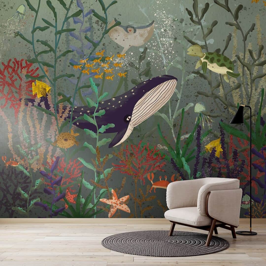  - Art for the Home Under The Sea Blue Mural - 126161FXST - Decor Warehouse
