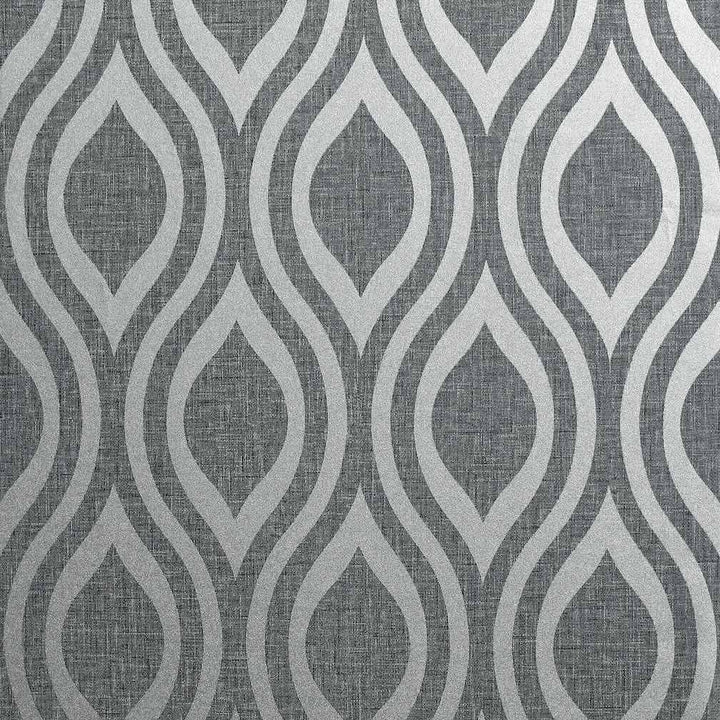 Arthouse Artistick Luxe Ogee Gunmetal Silver Wallpaper