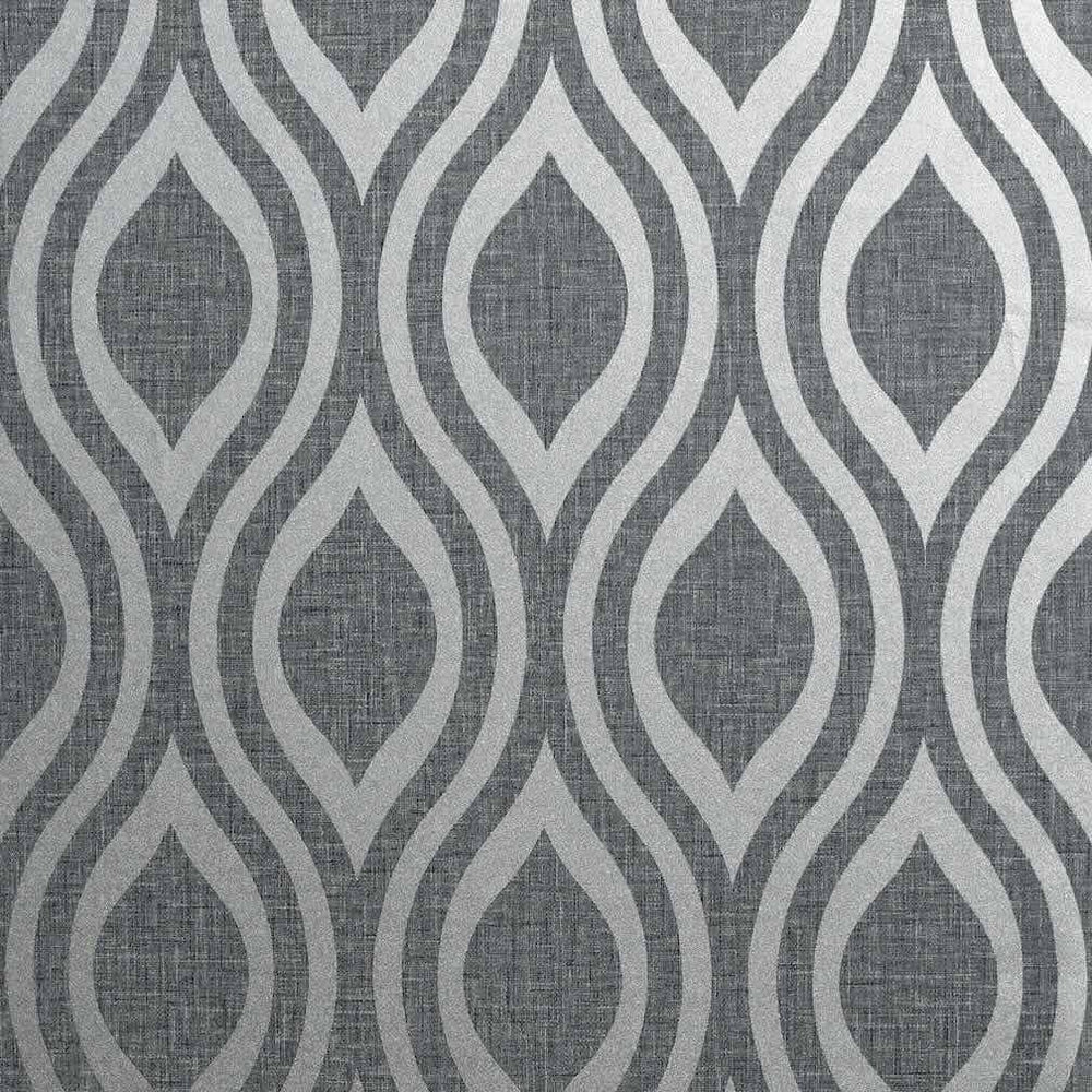  - Arthouse Artistick Luxe Ogee Gunmetal Silver Wallpaper - 300216 - Decor Warehouse
