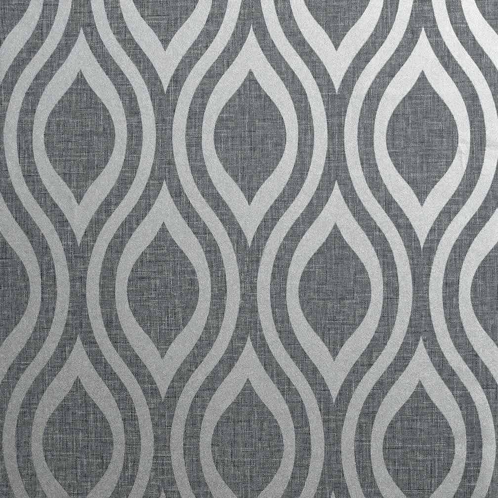 - Arthouse Artistick Luxe Ogee Gunmetal Silver Wallpaper - 300216 - Decor Warehouse