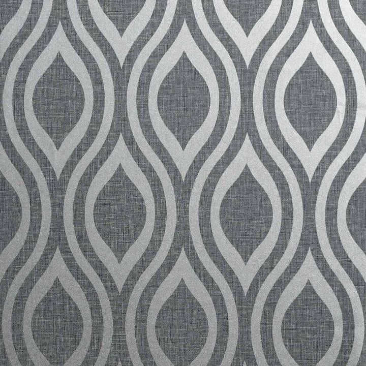 - Arthouse Artistick Luxe Ogee Gunmetal Silver Wallpaper - 300216 - Decor Warehouse