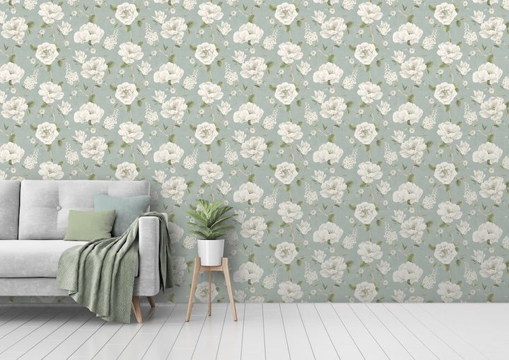  - Arthouse Ashley Floral Sage Wallpaper - 100183AH - Decor Warehouse
