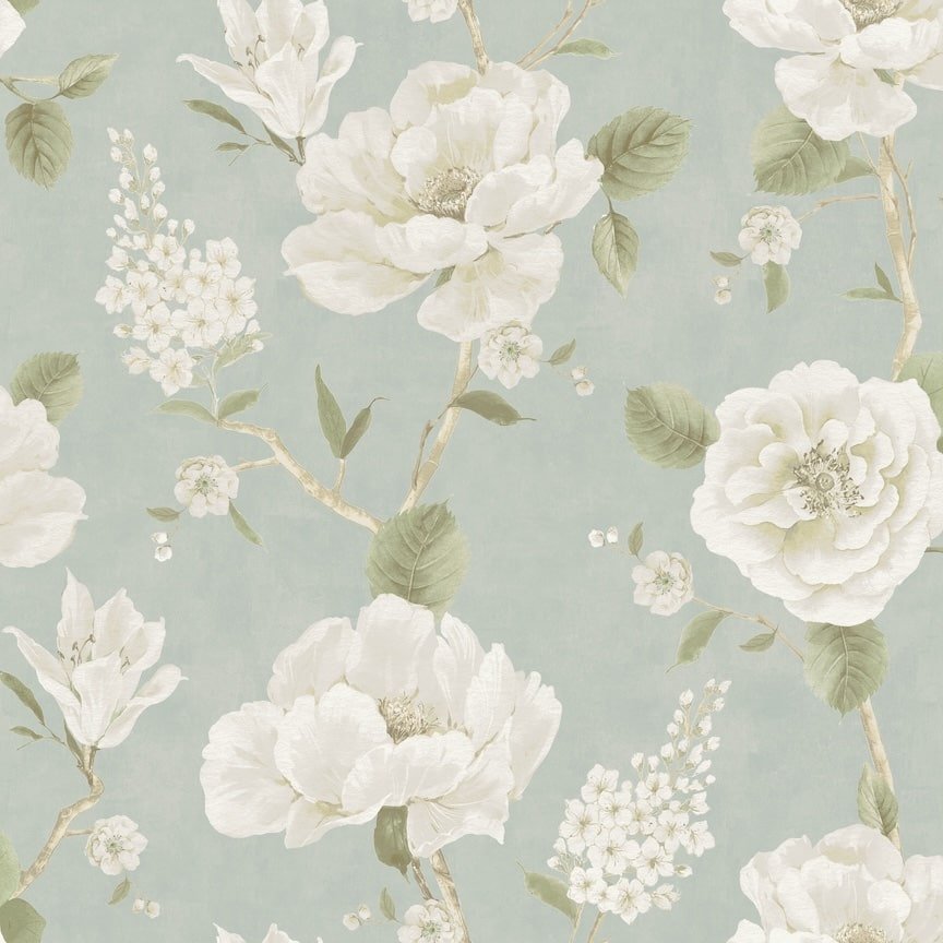  - Arthouse Ashley Floral Sage Wallpaper - 100183AH - Decor Warehouse