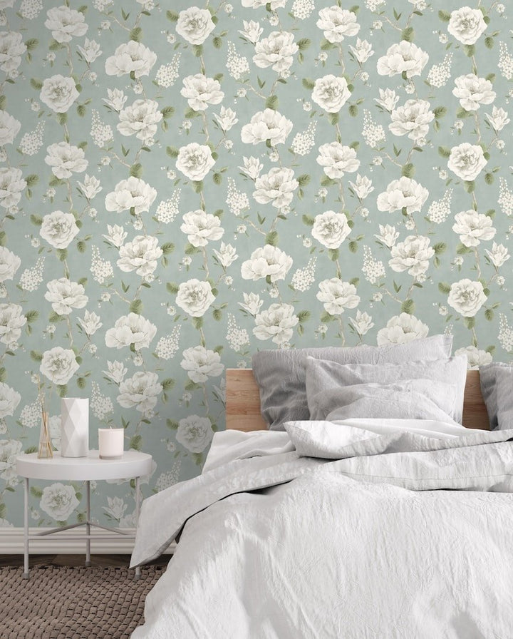  - Arthouse Ashley Floral Sage Wallpaper - 100183AH - Decor Warehouse