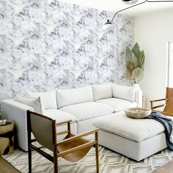 Arthouse Bahia Marble Mono Gold Wallpaper - 923001