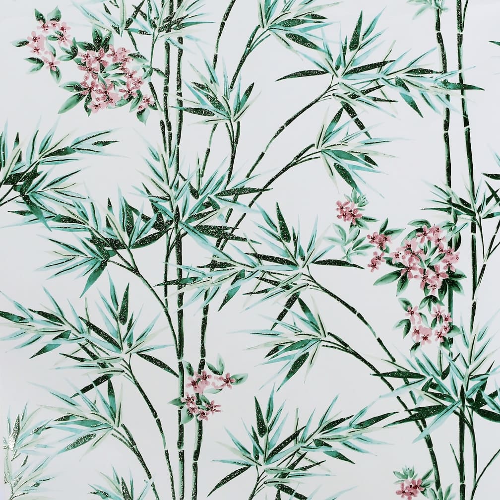 Arthouse Bamboo & Blossom White Wallpaper - 692509