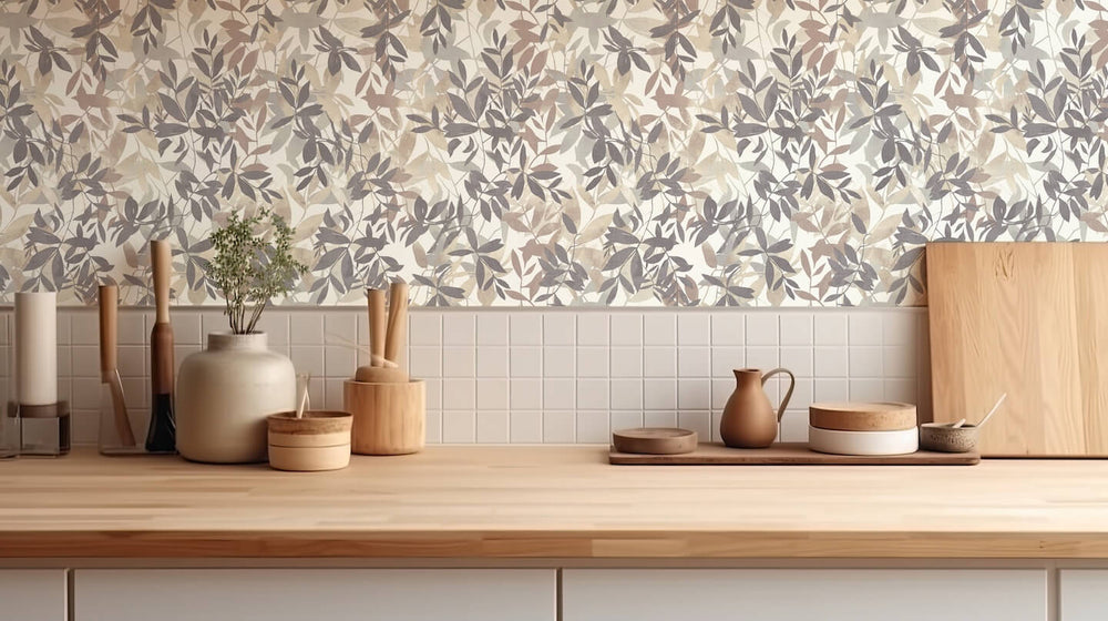  - Arthouse Botanical Leaves Natural Wallpaper - 924600 - Decor Warehouse