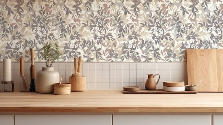  - Arthouse Botanical Leaves Natural Wallpaper - 924600 - Decor Warehouse