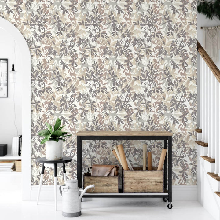  - Arthouse Botanical Leaves Natural Wallpaper - 924600 - Decor Warehouse