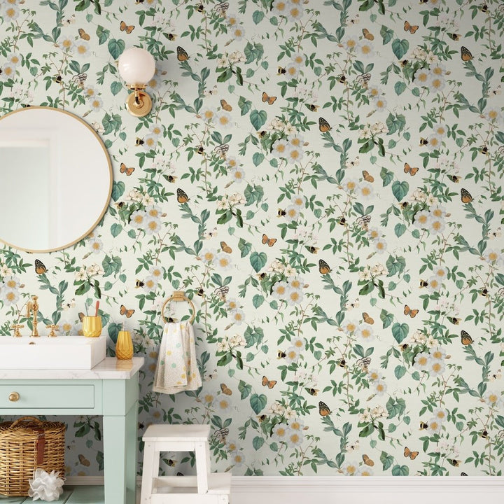 - Arthouse Bumblebee Trail Cream Wallpaper - 925502 - Decor Warehouse