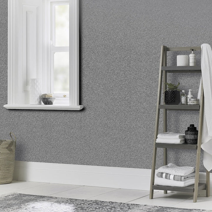  - Arthouse Calico Plain Gunmetal Wallpaper - 921201 - Decor Warehouse