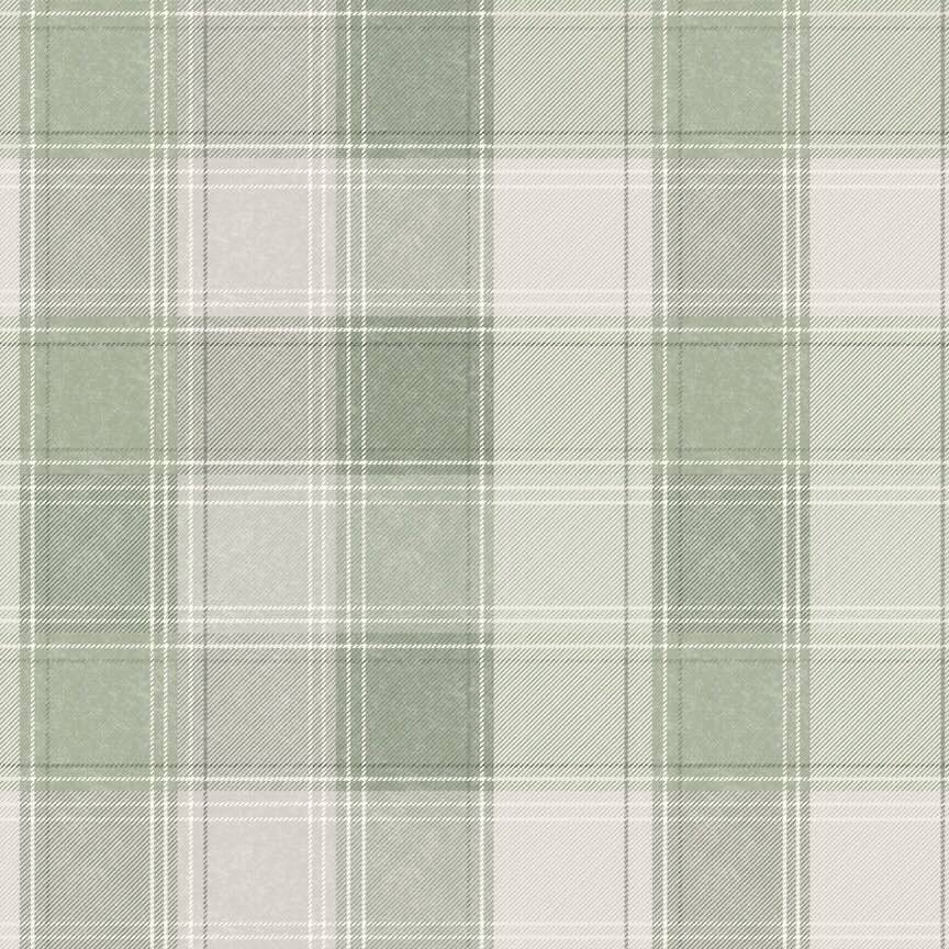  - Arthouse Country Check Sage Wallpaper - 922806 - Decor Warehouse