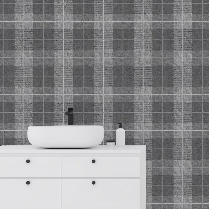  - Arthouse Country Tartan Charcoal Wallpaper - 294900 - Decor Warehouse