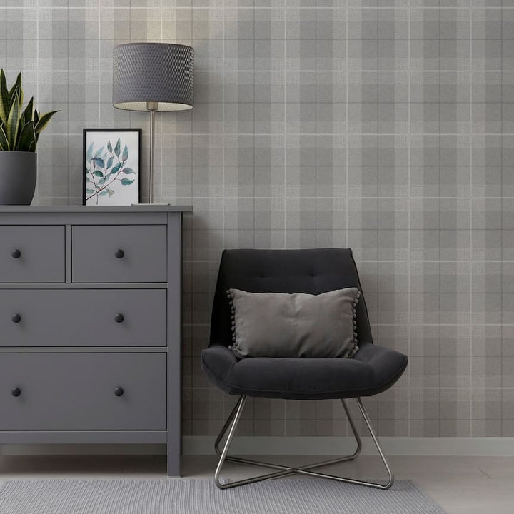  - Arthouse Country Tartan Grey Wallpaper - 294901 - Decor Warehouse