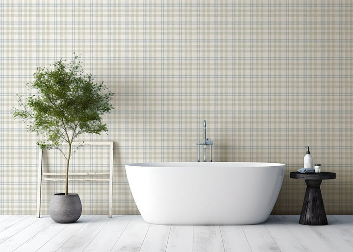  - Arthouse Countryside Check Natural Wallpaper - 294606 - Decor Warehouse