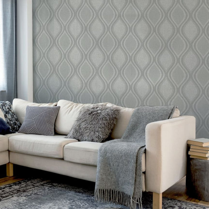 - Arthouse Curve Grey Wallpaper - 295101 - Decor Warehouse
