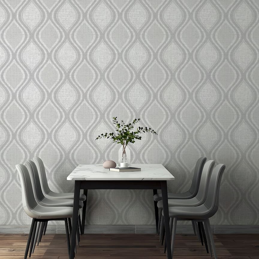  - Arthouse Curve Grey Wallpaper - 295101 - Decor Warehouse